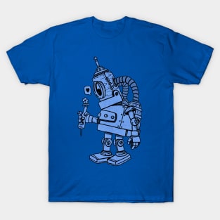 robot blue in love T-Shirt